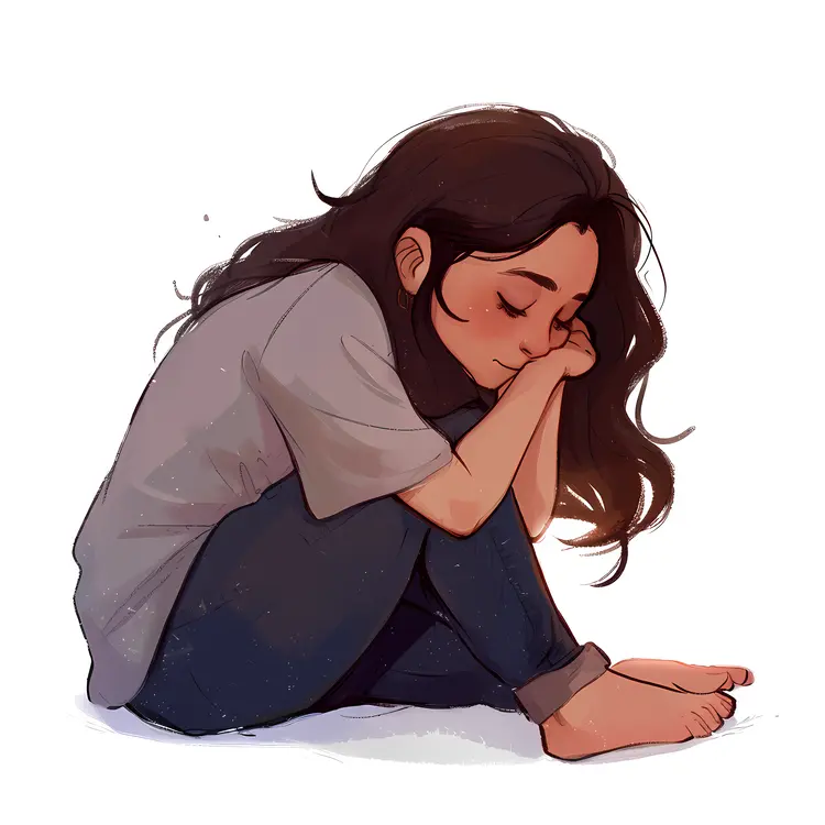Woman Sitting on Floor Resting