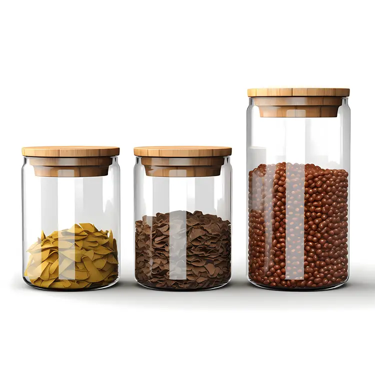 Glass Storage Jars with Pasta and Grains