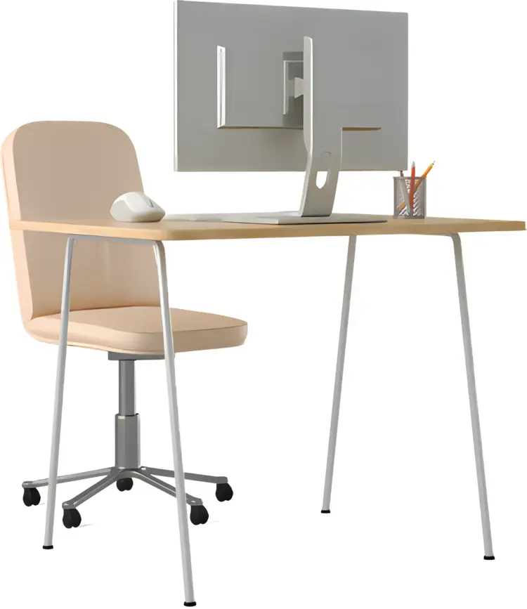 Modern office desk setup