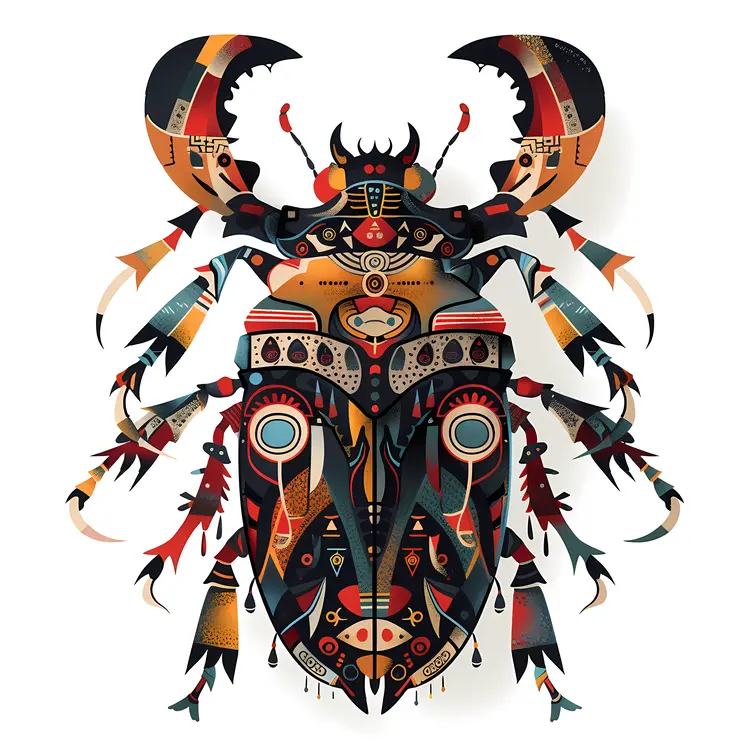 Geometric Patterned Beetle Illustration