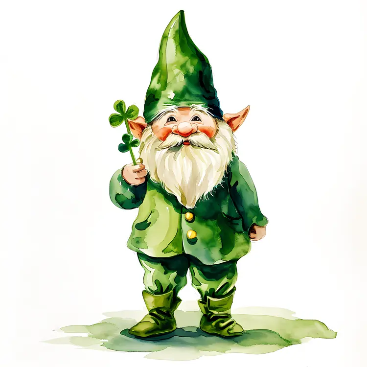 Green Gnome with Shamrock