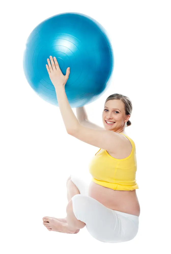 Pregnant Woman with Exercise Ball