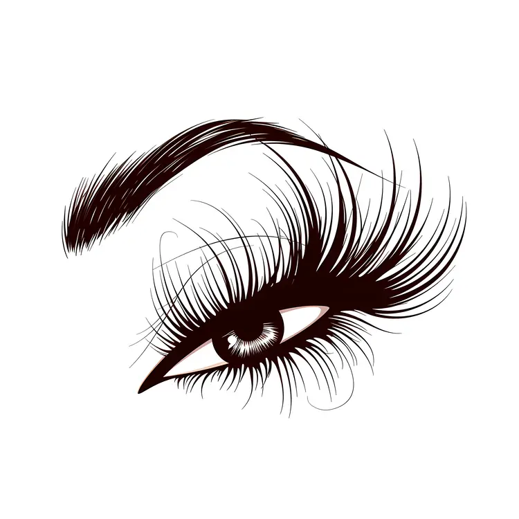 Stylized Eye with False Eyelashes
