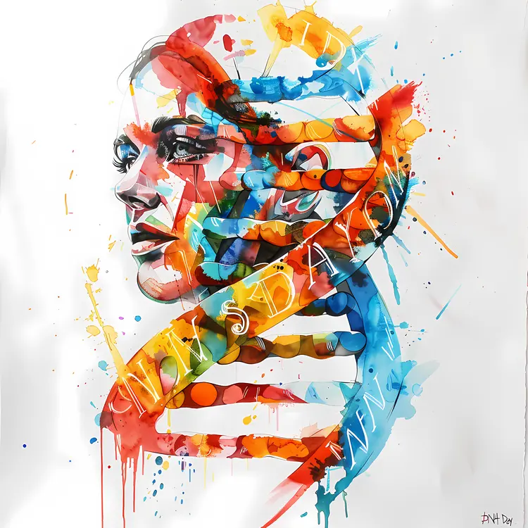 Colorful DNA Portrait Artwork
