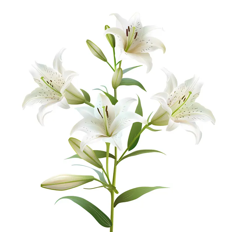 Beautiful White Lilies
