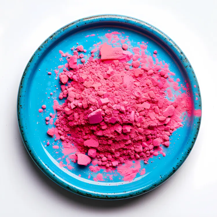 Pink Powder on a Blue Plate