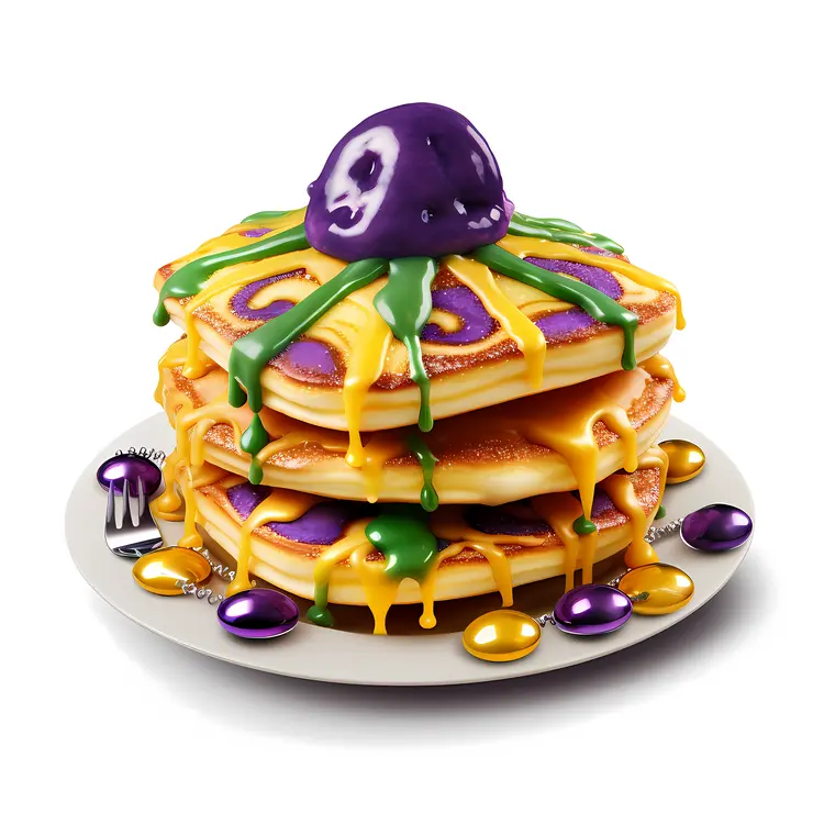 Colorful Pancakes for Mardi Gras