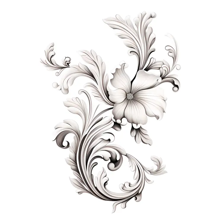 Curved Floral Ornament Design