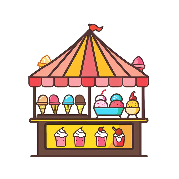 Colorful Ice Cream Stand