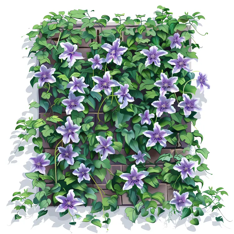 Lavender Flowers on Green Vine
