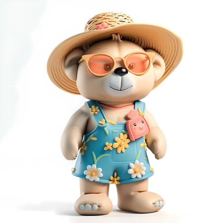 Cute Bear in Summer Outfit