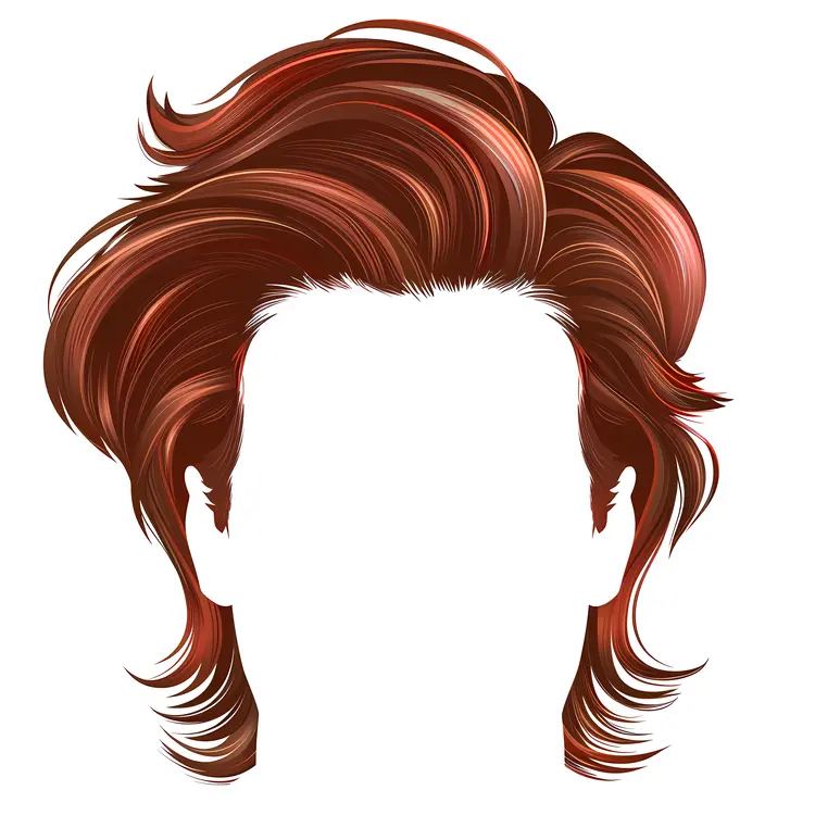 Red Wavy Hair Illustration