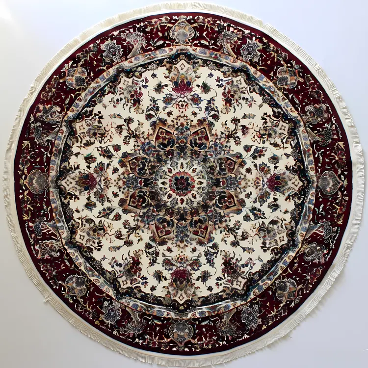 Intricate Round Persian Rug