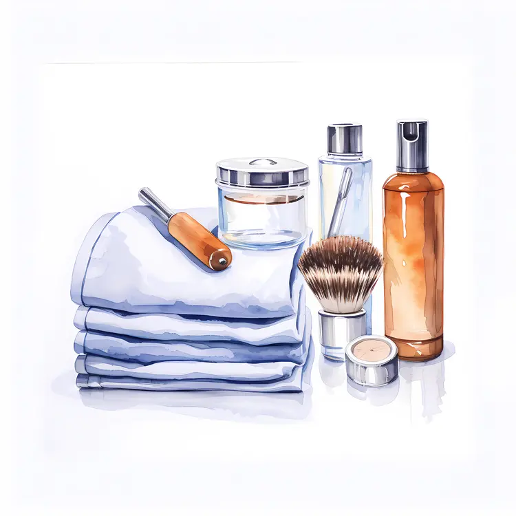 Shaving Kit with Brush and Bottles