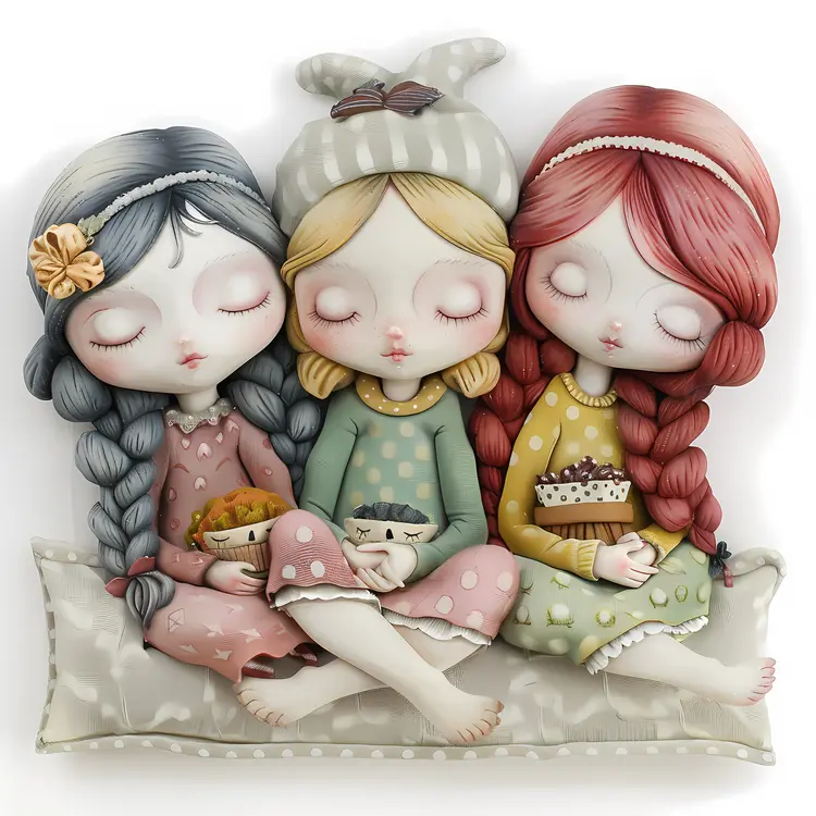 Cute Sleeping Girls in Pajamas