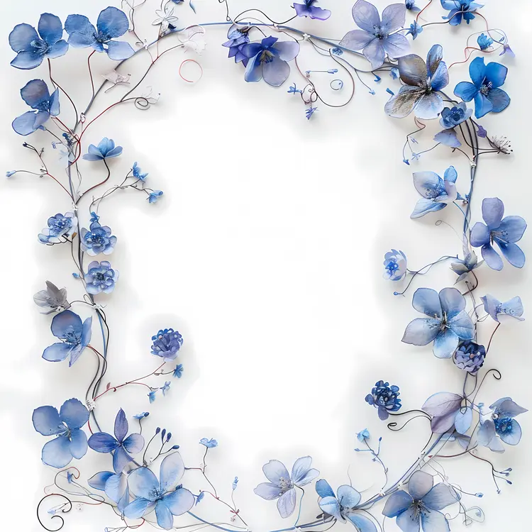 Delicate Blue Floral Wreath