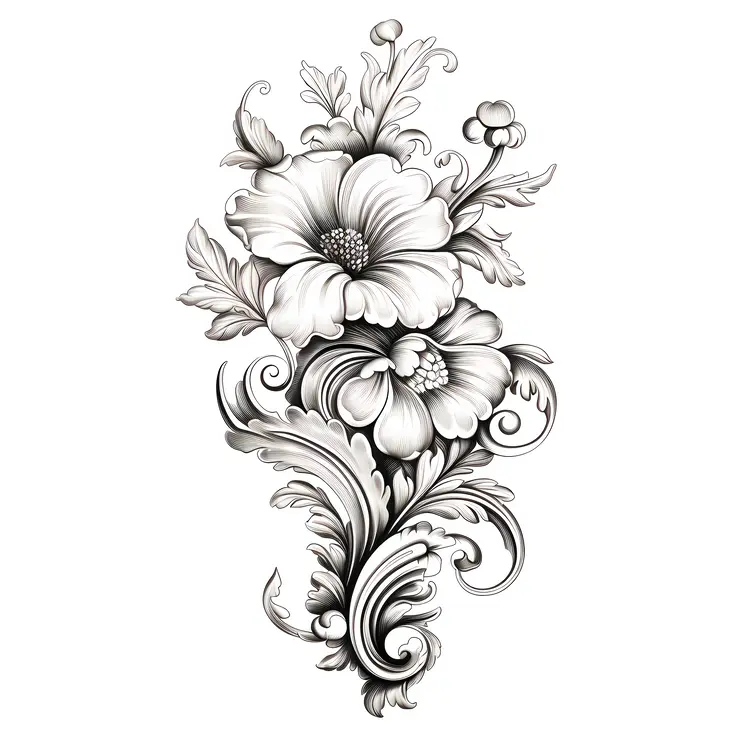 Detailed Floral Ornament Design