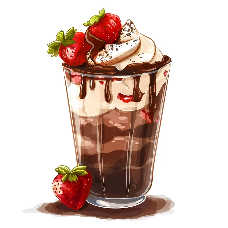Chocolate Sundae with Strawberries