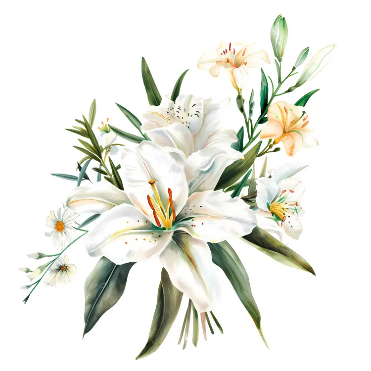 Elegant White Lily Bouquet