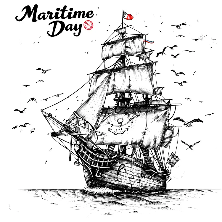 Sketch of Ship for Maritime Day