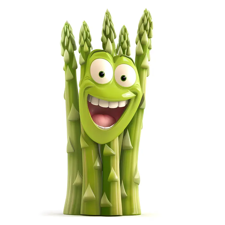 Smiling Asparagus Cartoon Character