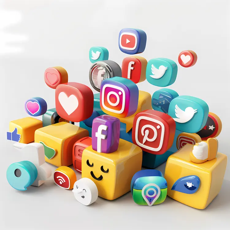 Colorful Social Media Icons