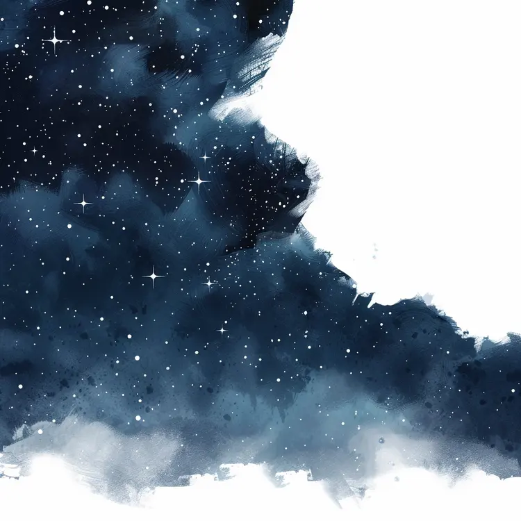 Starry Night Sky with Clouds