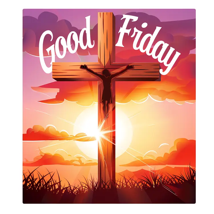 Good Friday Cross at Sunset