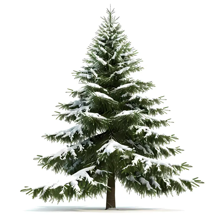 Snow-covered Pine Tree Illustration