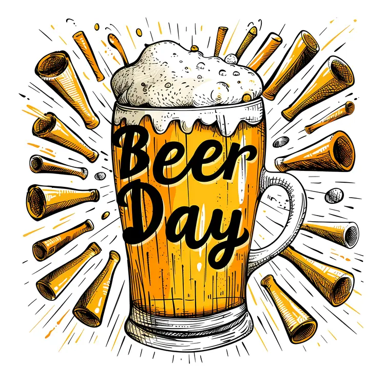 Beer Day Celebration with a Frothy Beer Mug
