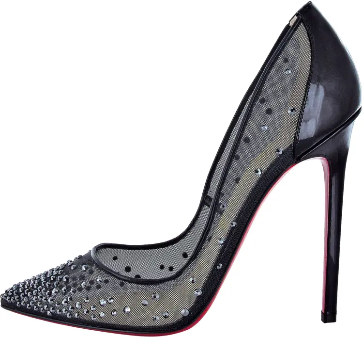 Black Mesh High Heel Shoe