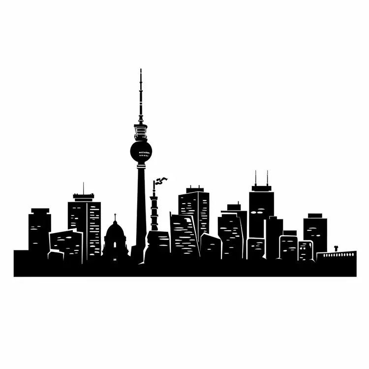 Black and White Berlin Skyline