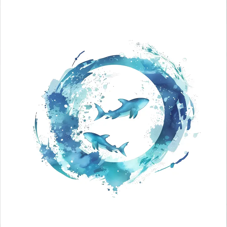 Sharks in Blue Circle