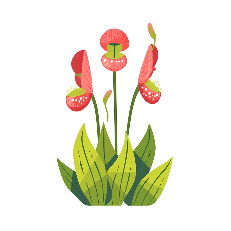 Cartoon Carnivorous Plants Illustration