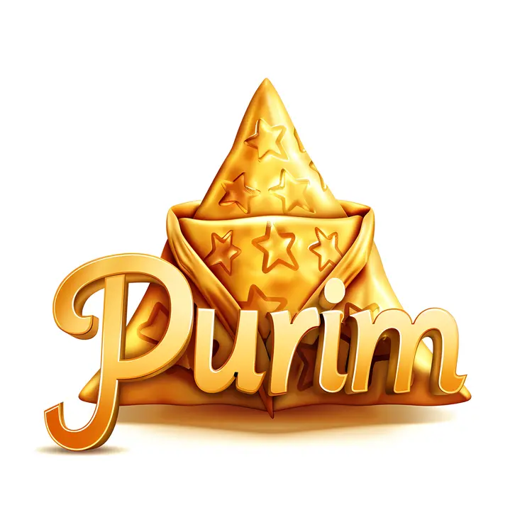 Purim Text with Golden Hamantaschen