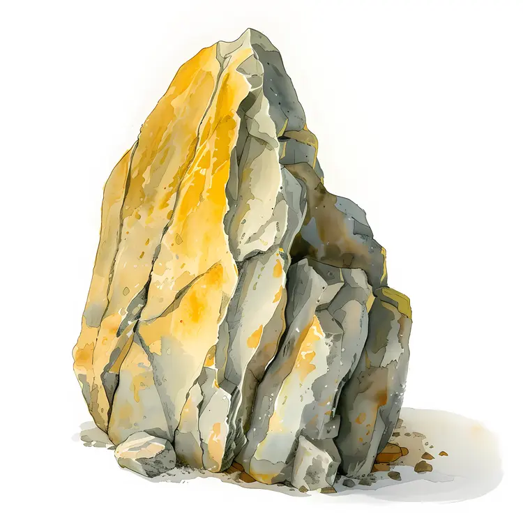 Yellow and Gray Rock with Textures