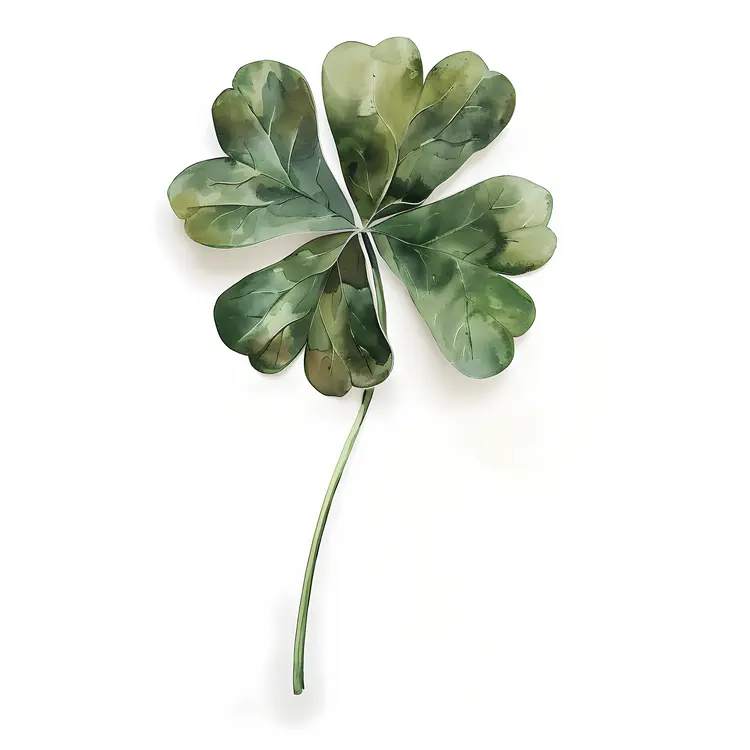 Single Green Clover Leaf
