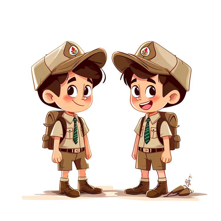 Two Boy Scouts in Uniform
