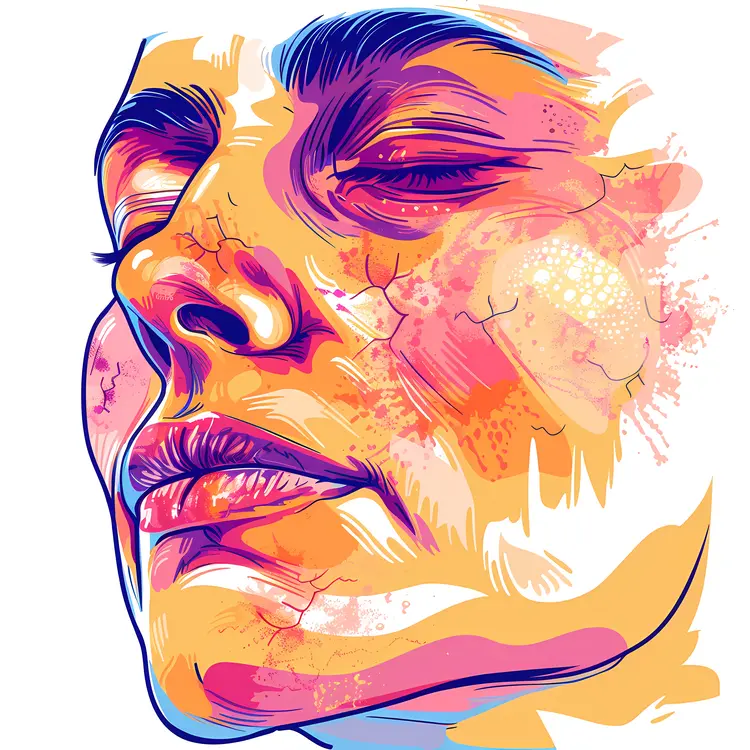 Colorful Abstract Face Illustration