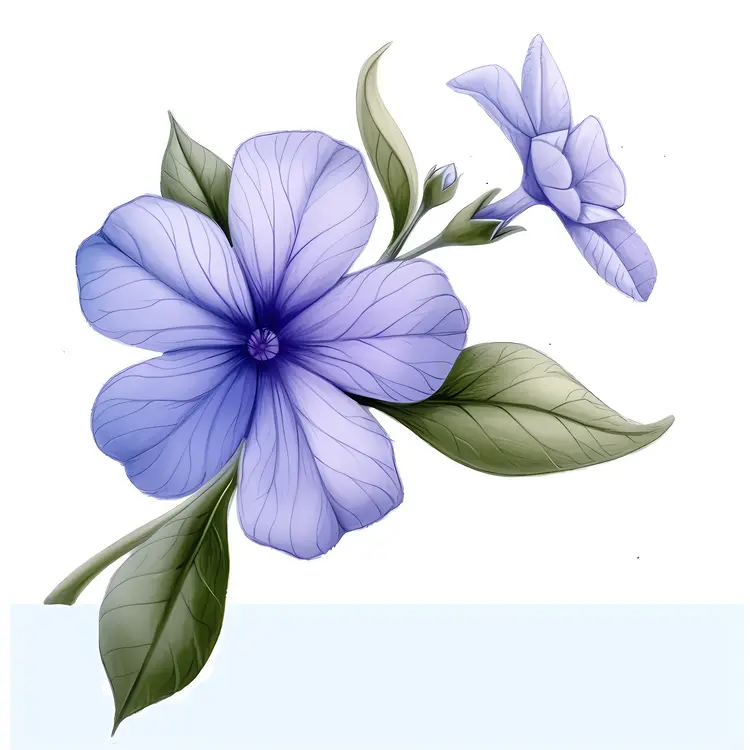 Elegant Blue Flowers with Detailed Leaves