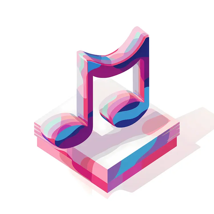 3D Colorful Music Note