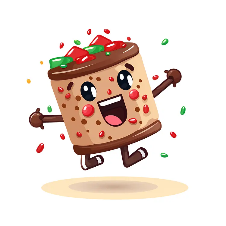 Happy Cute Cake Cartoon
