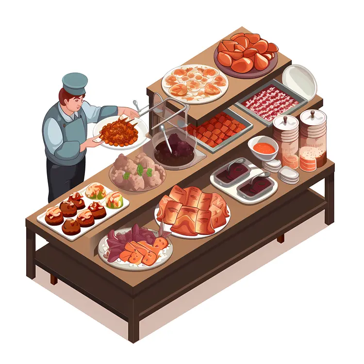 Chef Preparing Buffet