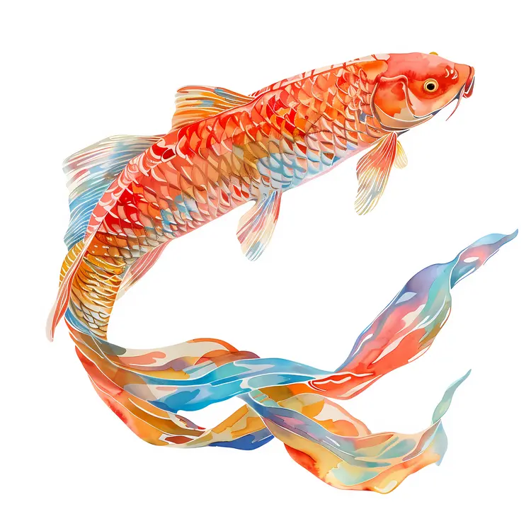 Colorful Koi Fish Swimming Gracefully