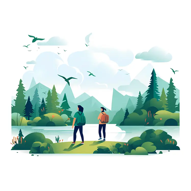 Couple Enjoying Lake View