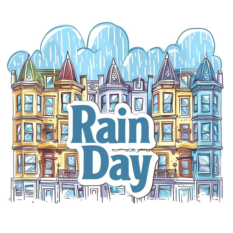 Rainy Day in the City Illustration