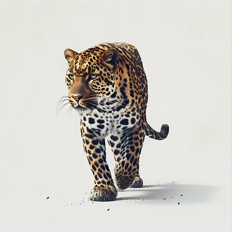 Realistic Walking Leopard Illustration