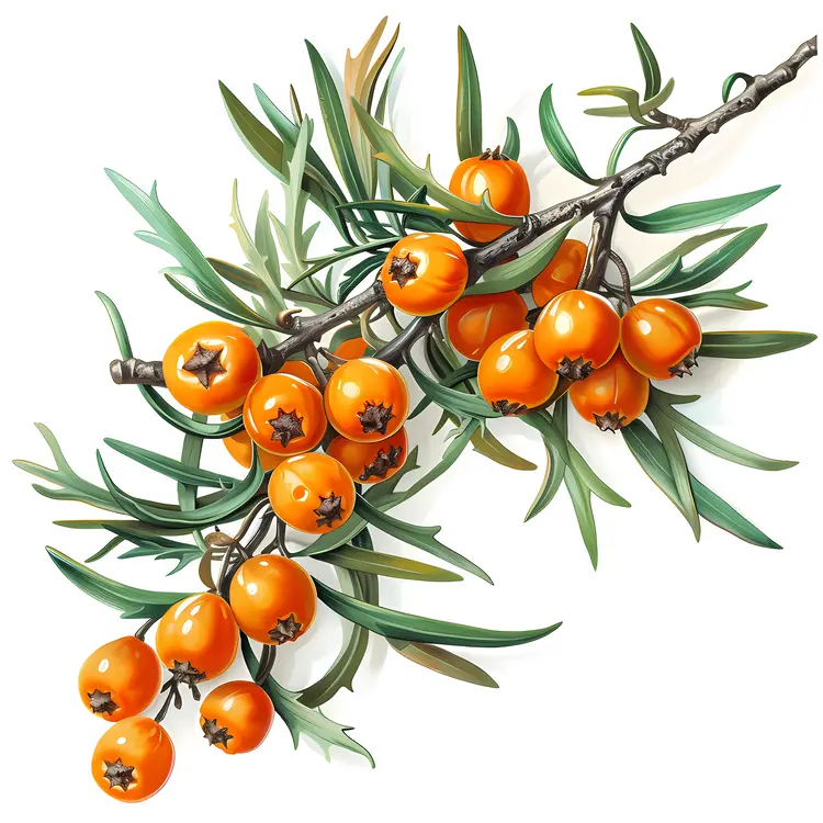 Orange Berries on a Branch