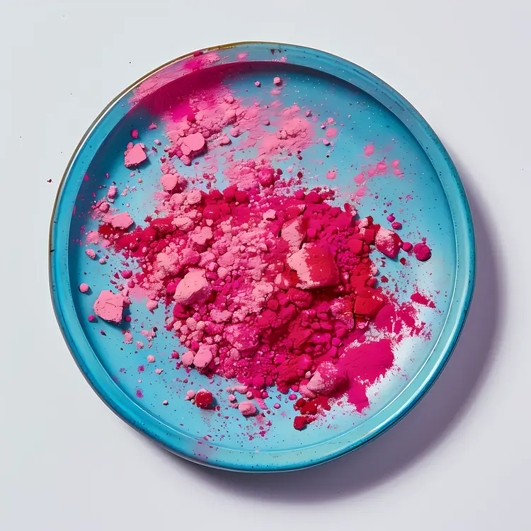 Pink Powder on a Blue Plate