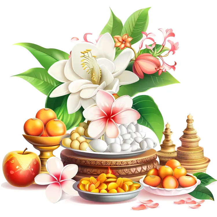 Flowers and Fruits Arrangement